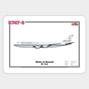 Boeing B747-8 - State of Kuwait (Art Print) Sticker